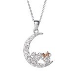 Mickey and Minnie Moon Pendant Necklace 18