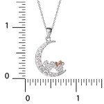 Mickey and Minnie Moon Pendant Necklace 18