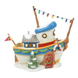 Disney Village Donald Duck House Boat Figurine