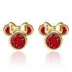 Minnie Mouse January Birthstone Gold Stud Earrings