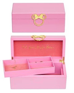 Minnie Mouse Gold Pink Lacquer Jewelry Organizer Box