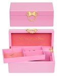 Minnie Mouse Gold Pink Lacquer Jewelry Organizer Box