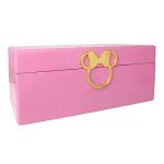 Minnie Mouse Gold Pink Lacquer Jewelry Organizer Box