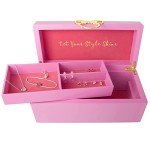 Minnie Mouse Gold Pink Lacquer Jewelry Organizer Box