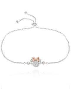 Minnie Mouse Glittery Silver Bracelet with Crystals