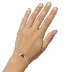 Minnie Mouse Sterling Silver Enamel Lariat Bracelet