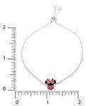 Minnie Mouse Sterling Silver Enamel Lariat Bracelet