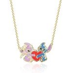 Disney Stitch and Angel Heart Pendant Necklace