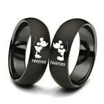 Mickey Mouse His and Hers Titanium Wedding Rings