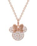 Minnie Mouse 18k Pink Gold Necklace with Zirconia