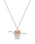Minnie Mouse 18k Pink Gold Necklace with Zirconia