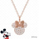 Minnie Mouse 18k Pink Gold Necklace with Zirconia