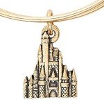 Cinderella Castle Gold Charm Bangle Bracelet