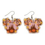 Iridescent Fall Mouse Head Earrings