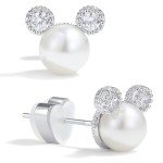 Disney Minnie Mouse Pearl Stud Earrings for Women
