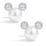 Disney Minnie Mouse Pearl Stud Earrings for Women