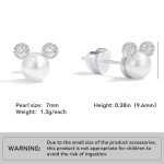 Disney Minnie Mouse Pearl Stud Earrings for Women