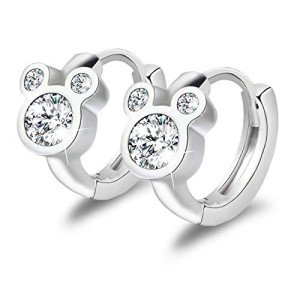 Disney Mouse Sterling Silver Huggie Hoop Earrings
