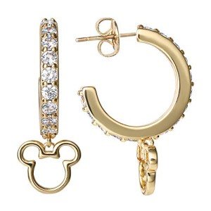 Mickey Mouse Gold-Plated Hoop Earrings for Women