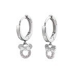 Disney Mouse Hoop Earrings with Pink CZ Charm
