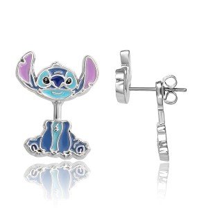 Lilo and Stitch Blue Enamel Stitch Stud Earrings