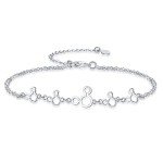 Mickey Mouse Sterling Silver Dainty Anklet Jewelry