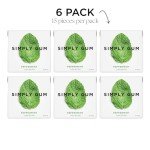 Simply Gum Peppermint - Plant-Based Chewing Gum Pack