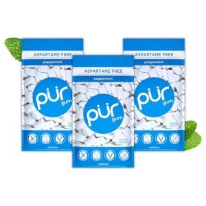 PUR Xylitol Peppermint Chewing Gum - 3 Pack