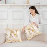 Boho Groovy Initial N Pillow Covers - Set of 2