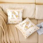 Boho Groovy Initial N Pillow Covers - Set of 2