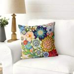 Colorful Floral Boho Throw Pillow Covers - Set of 2
