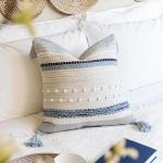 Coastal Blue Boho Decorative Throw Pillow Cover
