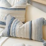 Coastal Blue Boho Decorative Throw Pillow Cover