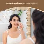 Boho Wooden Frame Wall Mirror, 36"x24