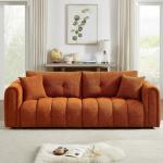 Mofolit 91.5" Orange Tufted Sofa Couch