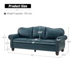 Classic Turquoise 3-Seater Leather Sofa - Stylish Comfort
