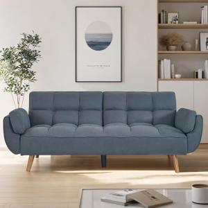 75″ Convertible Futon Sofa Bed in Dark Gray