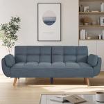 75″ Convertible Futon Sofa Bed in Dark Gray