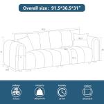 Mofolit 91.5" Orange Tufted Sofa Couch