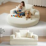 Cozelegti 71" Beige Folding Couch Sofa Bed