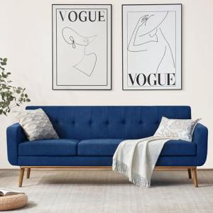 Mid Century Modern Dark Blue Sofa Couch