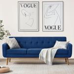 Mid Century Modern Dark Blue Sofa Couch