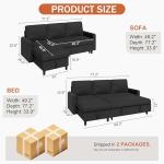 Vongrasig Convertible Sleeper Sofa with Storage