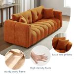 Mofolit 91.5" Orange Tufted Sofa Couch