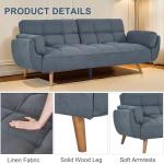 75″ Convertible Futon Sofa Bed in Dark Gray