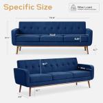 Mid Century Modern Dark Blue Sofa Couch