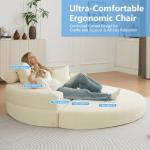 Cozelegti 71" Beige Folding Couch Sofa Bed