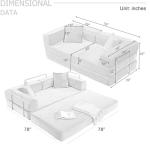 78 Inch Convertible Sleeper Sofa Bed - Beige