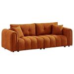 Mofolit 91.5" Orange Tufted Sofa Couch