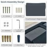 75″ Convertible Futon Sofa Bed in Dark Gray